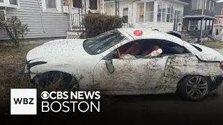 Homes damaged after car crash in Everett