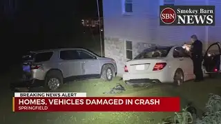 Homes, vehicles damaged in crash in Springfield