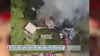 House destroyed after fire in Lufkin