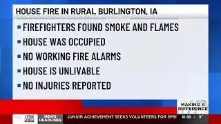 House fire in rural Burlington