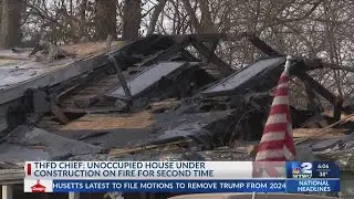 House under construction catches fire for second time