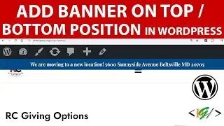 How to Add Simple Banner in WordPress | Notification | Announcement | Top / Bottom Website Location