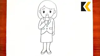 How To Draw A News Anchor | Draw Professions Easily