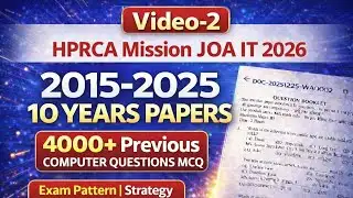 HPRCA JOA IT 2026 Video-2 Complete Solved Computer Previous Year Questions | PYQs 2015-2025