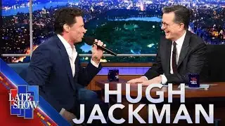 Hugh Jackman Reinterprets "Sweet Caroline" To Honor Stephen Colbert