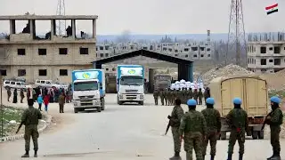 Humanitarian Convoy: Aid Trucks Enter War-Torn Region Amidst Conflict