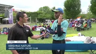 Hundreds pack Guthrie Green to watch India-Pakistan cricket match