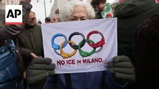 Hundreds protest against deployment of ICE agents in Italy at Winter Olympics