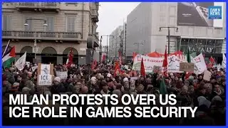Hundreds protest in Milan over US ICE role in Games security