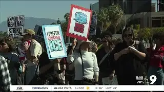 Hundreds show for UofA protest, march to downtown
