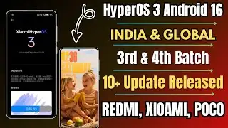 HyperOS 3.0 Android 16 India & Global, 10+ Update Released, 3/4 Batch, Jan, Feb Final Rollout Start