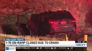 I-75 on-ramp closed due to crash