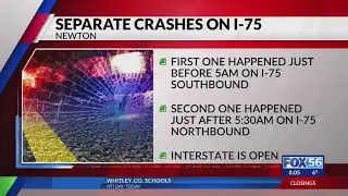I-75 reopened in Lexington after 2 crashes within 1 hour