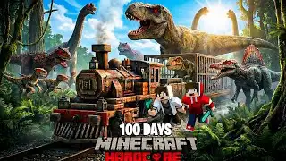 I Survived 100 Days on a Train in JURASSIC WORLD Minecraft Hardcore!