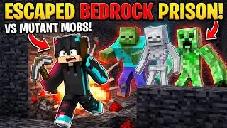 I Trapped In a Bedrock Prison With Mutant Mobs । Bedrock Prison Escape #minecraft 