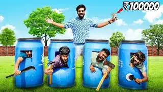 I Trapped My Friends in Blue Drums for ₹1 Lakh | Funniest Challenge Ever 🤣