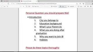 IB ACIO II Interview (Introduction Lecture)