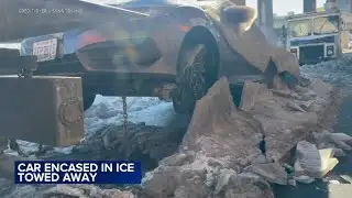 Ice-covered car finally towed from Fishtown after water main break
