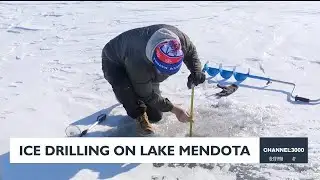 Ice drilling on Lake Mendota