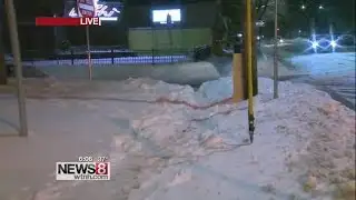 Icy roads and sidewalks for the shoreline