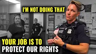 Idiot Female Cop Trespass Fail! INSANE KAREN