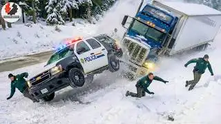 Idiots  in Winter Trucks: How Snow and Ice Turn Small Mistakes Into Big Danger Caught on Camera  #2