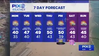Increasing clouds along with a chance of rain on Monday