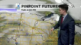 Increasing clouds Sunday leads to a snowy Monday.