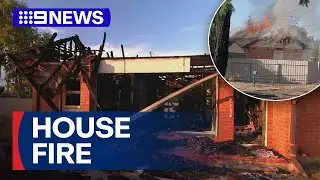 Intense flames destroy Davoren Park home | 9 News Australia