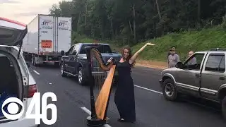 “Interstate Angel” turns stand still traffic into a concert for Atlanta drivers