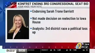 Iowa Democrat Konfrst ends campaign for Congress, backs Trone Garriott