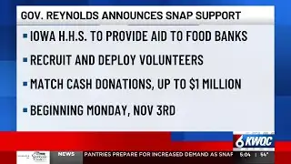 Iowa Governor Reynolds announces SNAP support