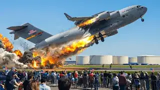 Iran Panic!! US C-17 Female Pilot Takes Off At Full Speed During Emergency