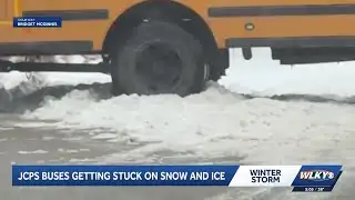 JCPS buses getting stuck on snow and ice