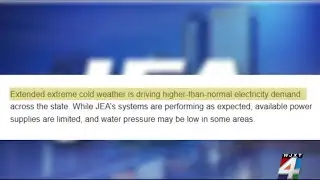 JEA asks customers to reduce energy, water usage as cold temps drive higher-than-normal demand
