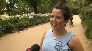 Jogger takes reporter