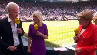 John McEnroe left red-faced after cutting off Clare Balding during BBC Wimbledon coverage