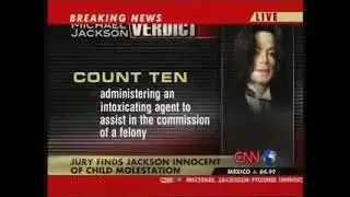 June 13th, 2005 CNN Michael Jackson verdict - Not Guilty