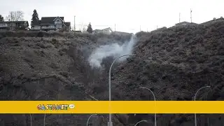 Kamloops firefighters battle small blaze near Overlanders Bridge