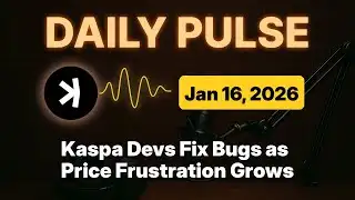 Kaspa Daily (Jan 16) - Kaspa Devs Fix Bugs as Price Frustration Grows