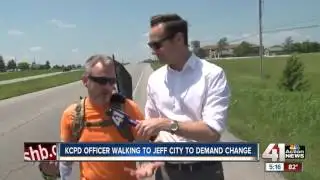 KCPD officer walks to capital to make statement