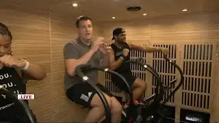 Keith jumps on the bike at Hotworx for a workout