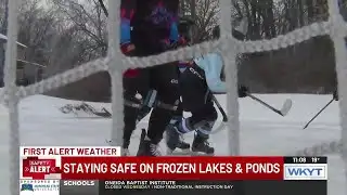 Kids enjoy snow and ice; officials urge caution