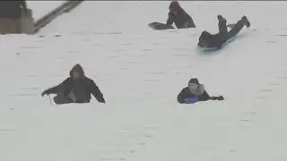 Kids spend day sledding down Philly Art Museum steps on a snowy Sunday