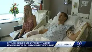 Kitten rescue gone wrong, property manager recovering after falling down ventilation shaft