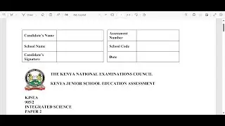 KJSEA 2025: INTEGRATED SCIENCE PAPER 2 SAMPLE.
