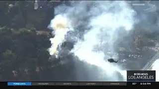 LAFD firefighters quickly contain brushfire burning in Highland Park