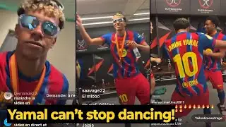 Lamine Yamal’s wild dressing room dance celebration after Supercopa final win