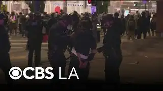 LAPD arrests protesters after peaceful demonstrations devolve outside federal building
