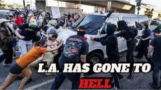 LAPD clashes with Anti-ICE protesters !